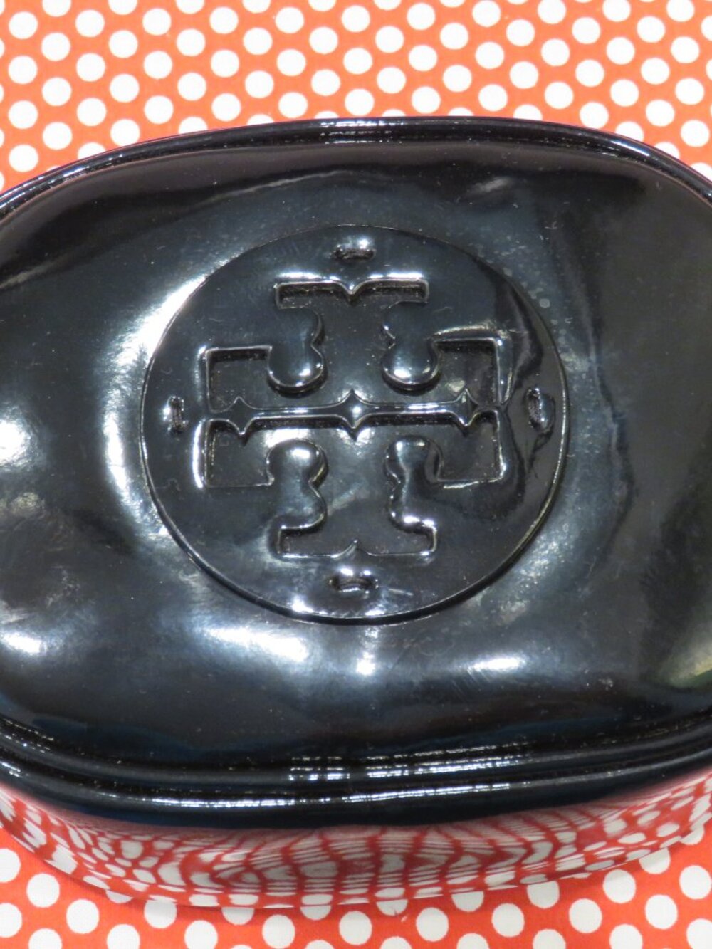 NEW Tory Burch Black Patent Cosmetic Bag / Makeup Case - Picture 10 of 13